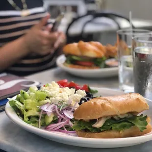 Greek salad, La Nona sandwich