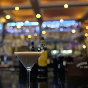 a martini on a bar counter