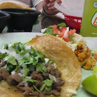 Steak taco &amp; chicken some' (kinda like an English muffin) ..relaxing Sunday lunch.