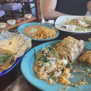 Flaunts and chimichanga special. Was very good. Service was great.