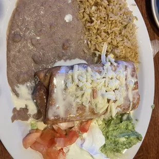 Chicken chimichanga plate