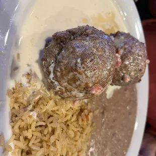 Fried avocado stuffed with chicken