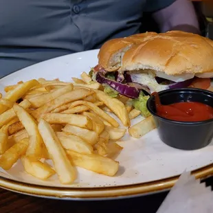 Chorizo torta and fries