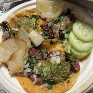 Tripe and Lengua Tacos