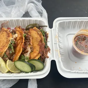 quesobirria tacos with consome