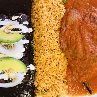 Chicken mole and Chiles Rellenos