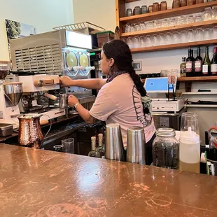 Making my Horchata Latte.