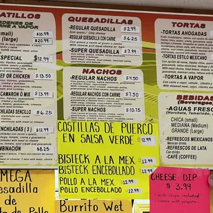 Big menu on the wall above the order counter - Part 3 of 3.