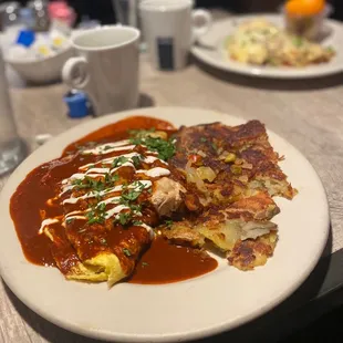 a plate of food on a table
