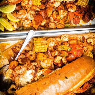 Original Shrimp Tray with sausage and crab