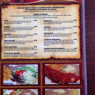 the menu