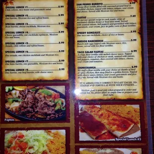 the menu