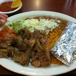 Carnitas Plate.  Not very tender.