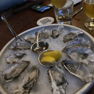 a platter of oysters