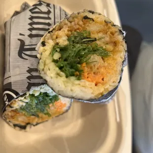 the inside of a sushi roll