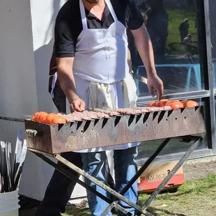 3/17/24 Yummy kabobs cooked outside for local fundraiser