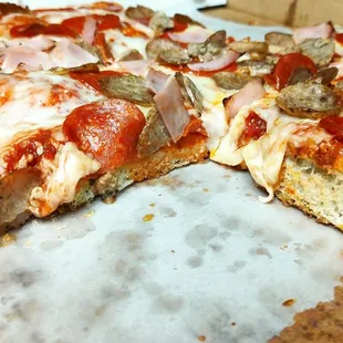 The Sicilian meat lovers Pizza.