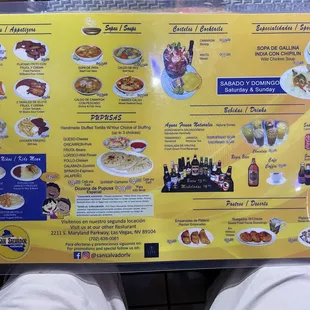 Menu back.