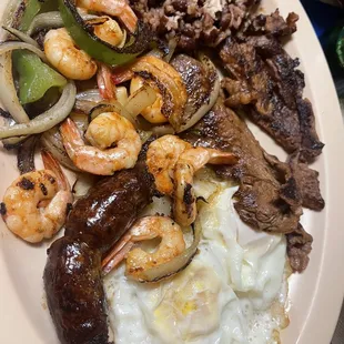 Churrasco with Egg and Shrimp