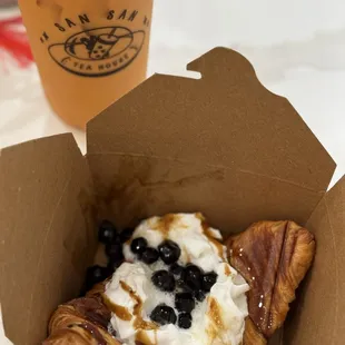 Boba Croissant and Thai Tea