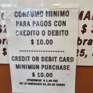 Credit card minimum is $10. 10/8/2023