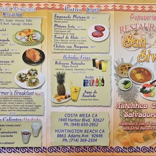 Menu as of May 2023 - Side 2
