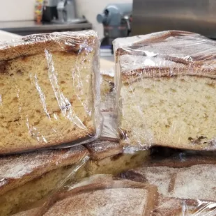 a loaf of cake on a tray