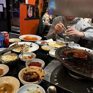 a man preparing food