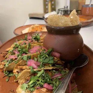 Mini Tacos de Pastor y Frijoles Charros