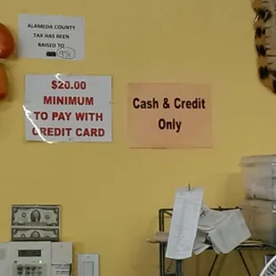 Cash &amp; credit only