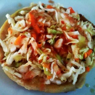 Pork &amp; Cheese Pupusa with pickled cabbage