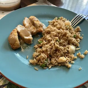 Almond Fried Chicken &amp; House Special Fried Rice