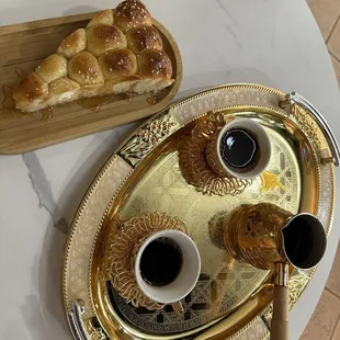 Honey comb and coffee