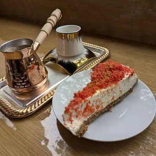 Turkish Coffee and Kunifa Cheesecake