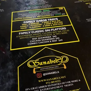 the menu