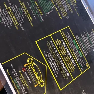 the menu