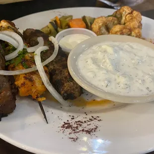 Chicken kabob, Lamb Shish Kabob and Kufta Shish Kabob