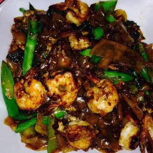 Pad See You with shrimp
