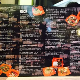 Menu page 2/3 noodles rice veggie