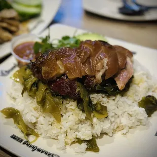 Pork leg over rice