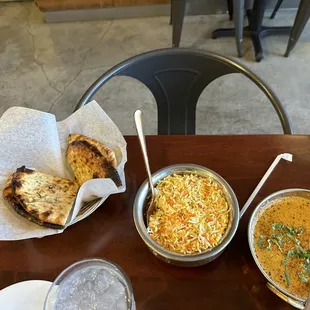 Basmati Rice, Paneer Naan, Shahi Paneer