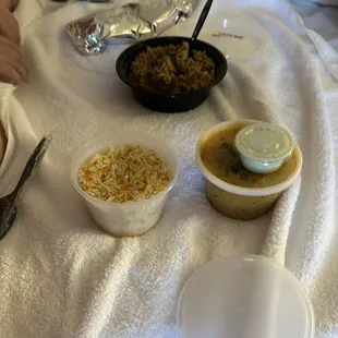 Tikka Masala (beef) Biryani (beef) Garlic Naan