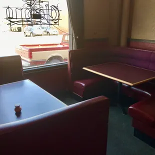 a view of a restaurant from the window