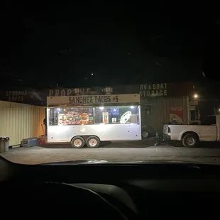 a food truck at night