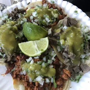 Their homage sauce - im assuming a mix of jalapeño and tomatillos?  Perfect topper in my opinion!!