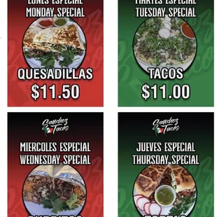 New weekly specials!