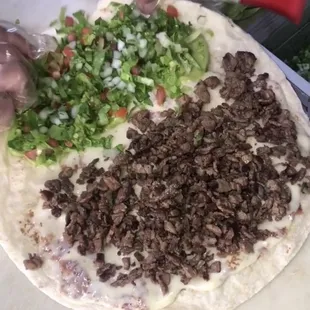 Asada quesadilla shown