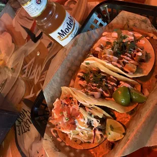 O.G, Yard Bird and Surf and Turf Tacos