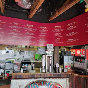 Gigantic Menu and cashier (look for daily specials)