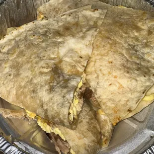 Breakfast Quesadilla with Carnitas